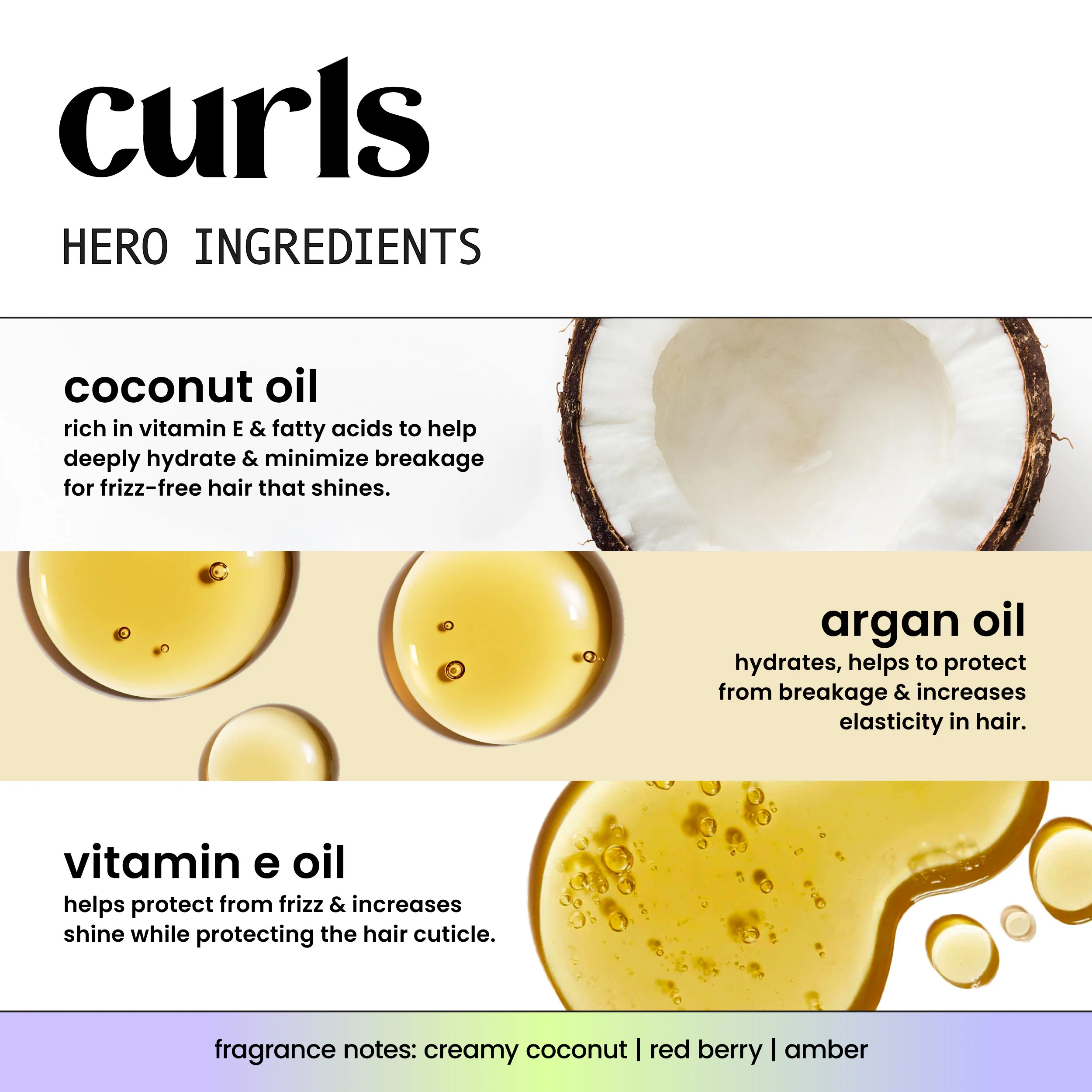 Curls + Coconut Oil, Argan Oil & Vitamin E Defining Curl Cream - Image 6